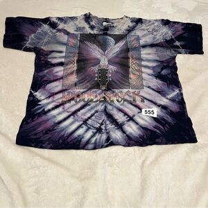 Woodstock Tie-Dye Short Sleeve Tee - Purple & Black -men size XL